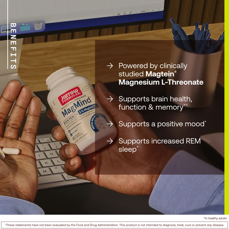 Jarrow Formulas MagMind Magtein Magnesium L-Threonate, 90 Capsules