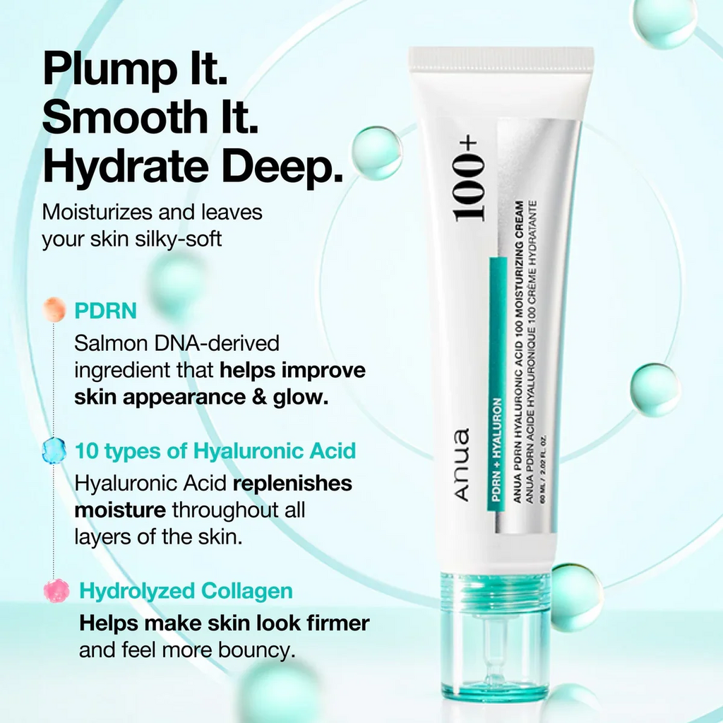 Anua Pdrn Hyaluronic Acid 100+ Moisturizing Cream 60ml