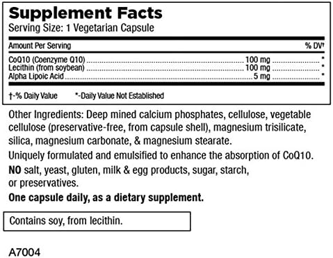 Mt. Angel Vitamins Co Q10 100mg Plus Alpha Lipoic Acid 30 Caps