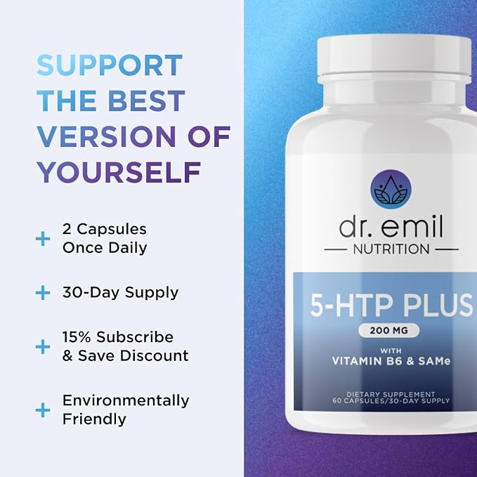 Dr. Emil Nutrition 5-Htp Plus 200 Mg with Vitamin B6 & Sa Me 60 Caps