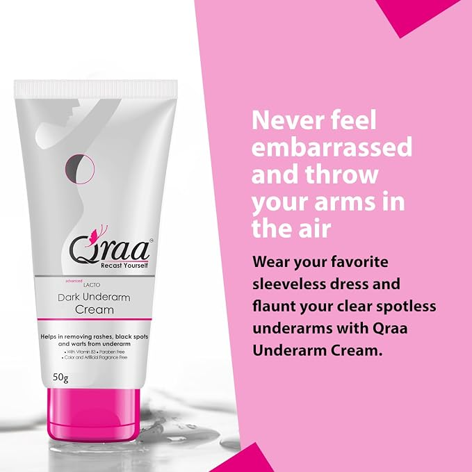 Qraa Advanced Lacto Dark Underarm Cream For Even Toned Underarms 50g