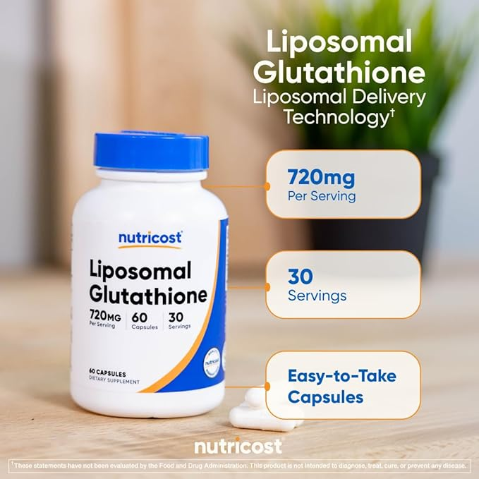 Nutricost Liposomal Glutathione Supplement 60 Capsules, 720mg per Serving