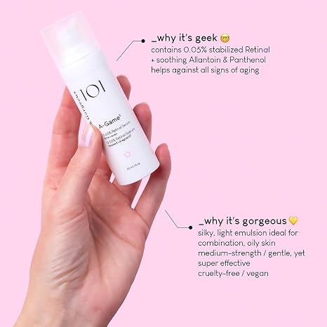 Geek & Gorgeous A-Game 5-0.05% Retinal Facial Serum 1 oz