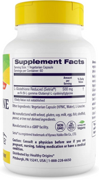 Healthy Origins Setria L-Glutathione 500 Mg, 60 Veggie Caps