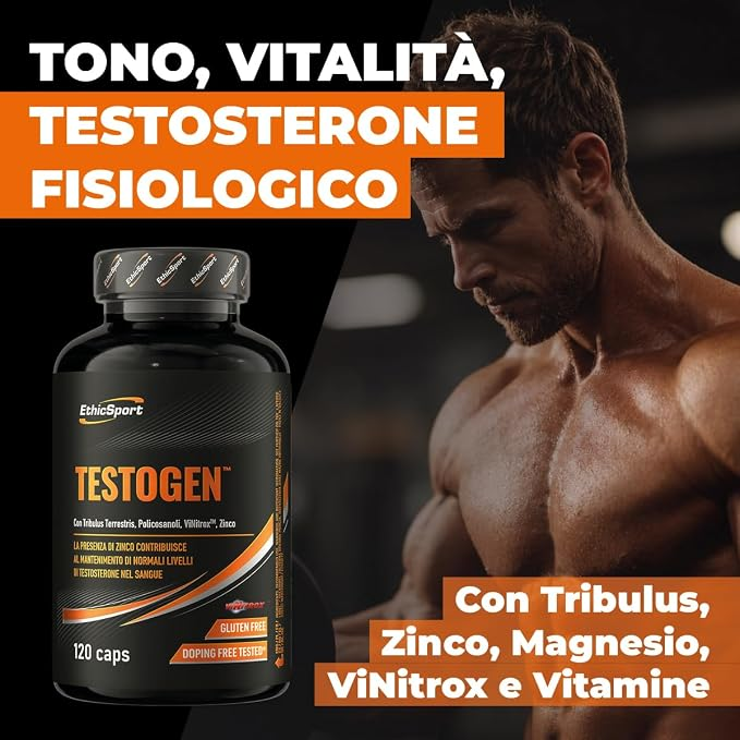 EthicSport - Testogen Tribulus Terrestris, Polycosanols, Vinitrox and Zinc 120 caps