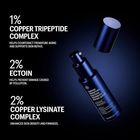 Allies of Skin Copper Tripeptide & Ectoin Advanced Repair Face Serum 30ml