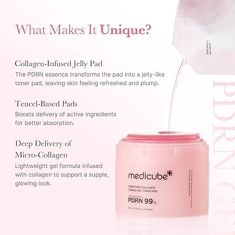 Medicube Pdrn Pink Collagen Toning Gel Toner Pad 70 Sheets