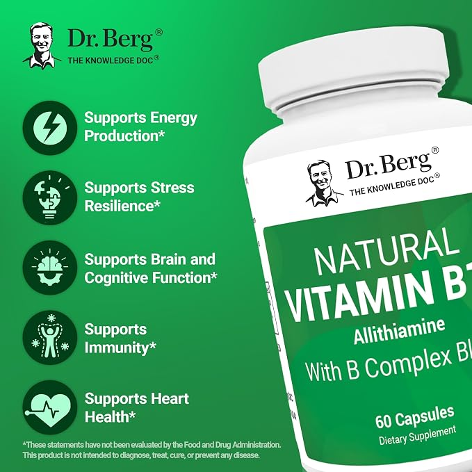 Dr. Berg  Natural Vitamin B1+ Allithiamine with B Complex Blend 60 Capsules