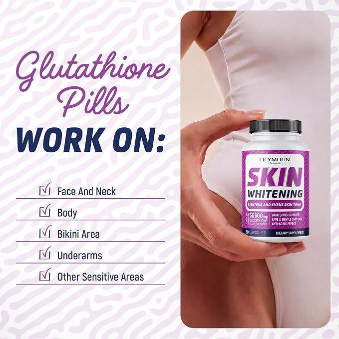 Lilymoon Glutathione Whitening Pills Skin Lightening Pills - Skin Whitening Formula 60 Caps