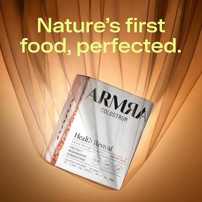 Armra Colostrum Health Revival Powder, Arctic Chai, 30 Serving Travel Sticks