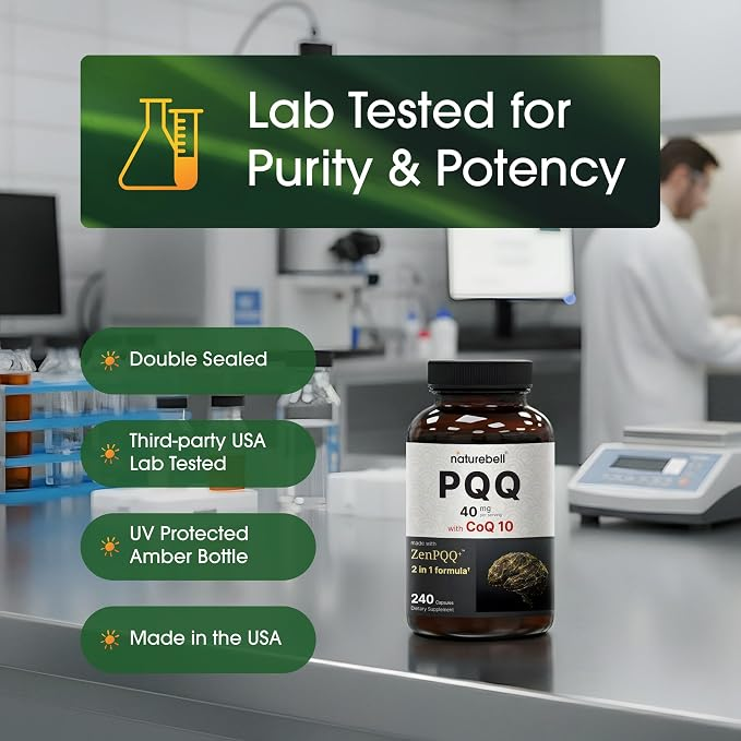 NatureBell PQQ 40mg with CoQ10 10mg, 240 Capsules