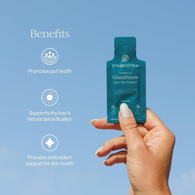 Cymbiotika Liposomal Glutathione – Pqq, Co Q10, Detox & Skin Support 26x5 Liquid Packets
