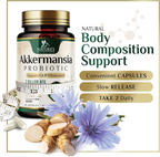 Nature's Nutrition Akkermansia Gut Health Supplement - Premium Akkermansia Probiotic with Prebiotic Fiber  60 Capsules