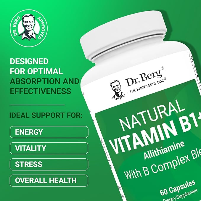 Dr. Berg  Natural Vitamin B1+ Allithiamine with B Complex Blend 60 Capsules