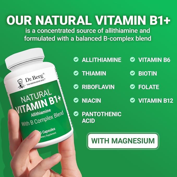 Dr. Berg  Natural Vitamin B1+ Allithiamine with B Complex Blend 60 Capsules