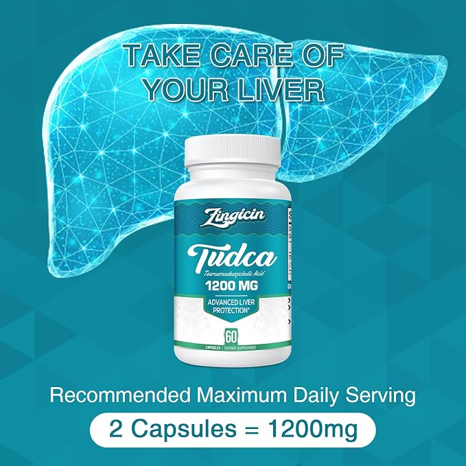 Zingicin TUDCA Supplement 1200mg - 60 Veggie Capsules