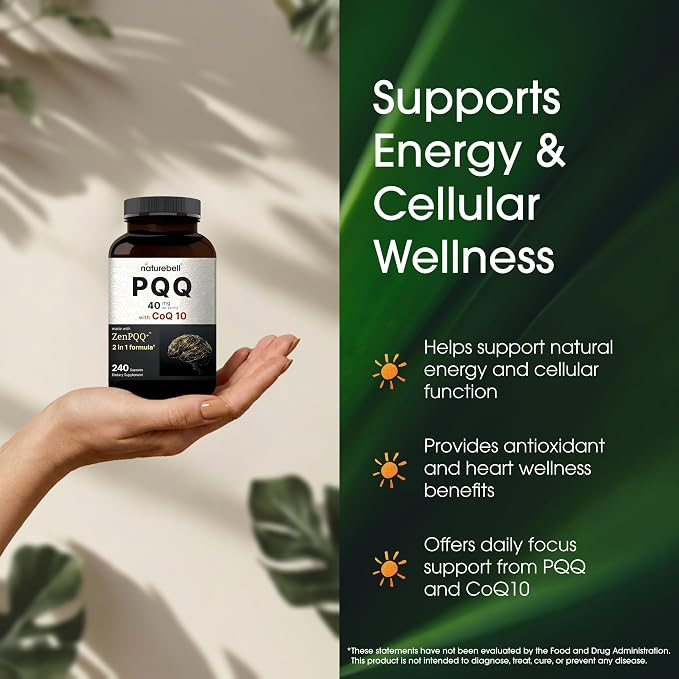 NatureBell PQQ 40mg with CoQ10 10mg, 240 Capsules