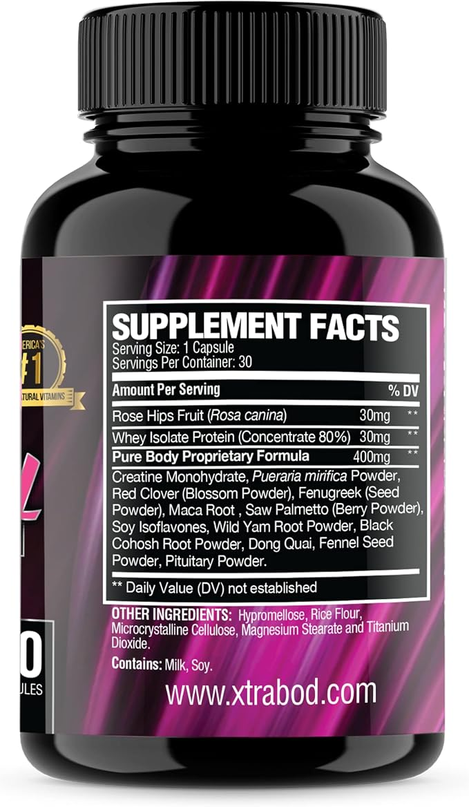 Xtra Body Butt Enhancement and Breast Enlargement Supplement 30 Capsules