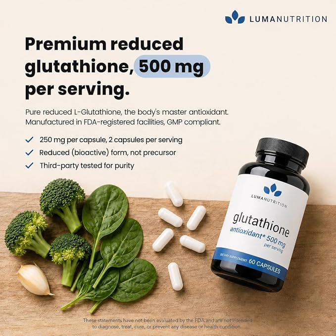 Luma Nutrition Premium Glutathione  500mg - 60 Capsules