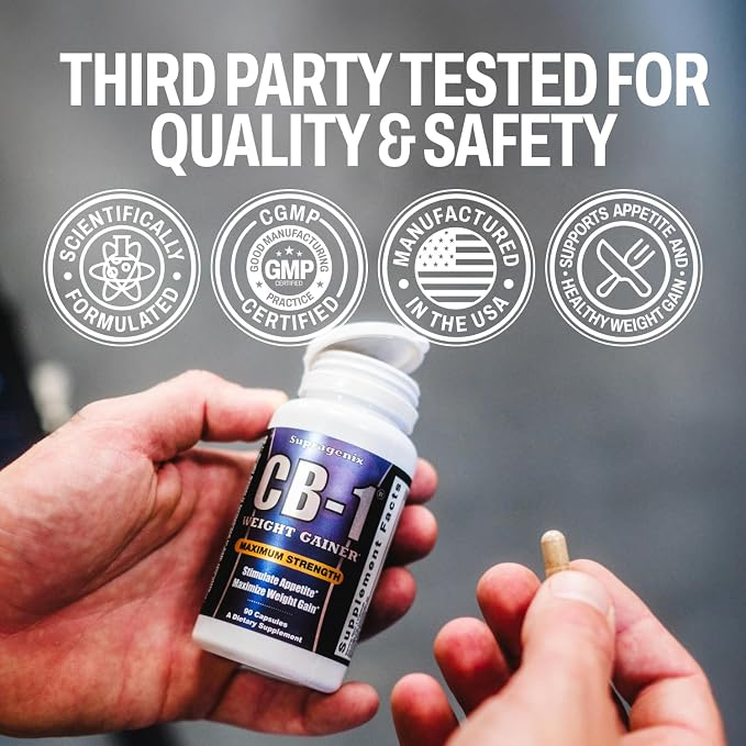 Supragenix CB-1 Weight Gainer Pills  Clinically Tested Appetite Stimulant 90 Caps