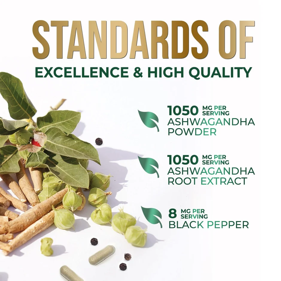Nature's Nutrition Premium Ashwagandha 2100 mg - 120 Capsules