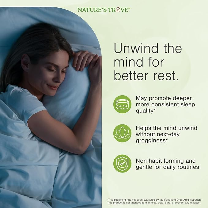Nature's Trove L-Theanine 200mg  365 Vegetarian Capsules