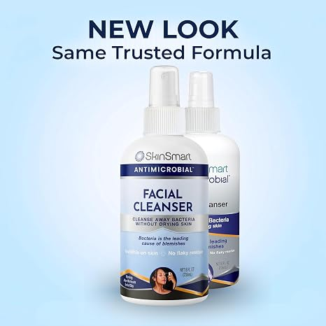 SkinSmart Antimicrobial Facial Cleanser for Breakouts and Blemishes, 8 oz
