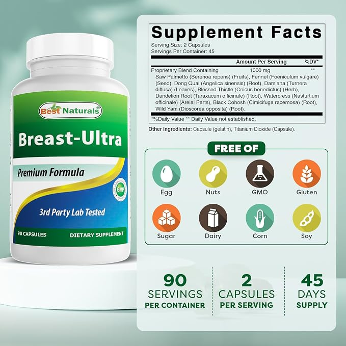Best Naturals Breast-Ultra Breast Enlargement Pills 90 Capsules