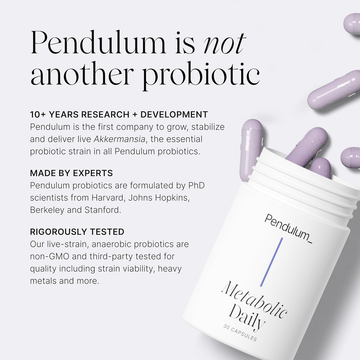 Pendulum Metabolic Daily - Multi-Strain Probiotic with Akkermansia for Women and Men Capsules
