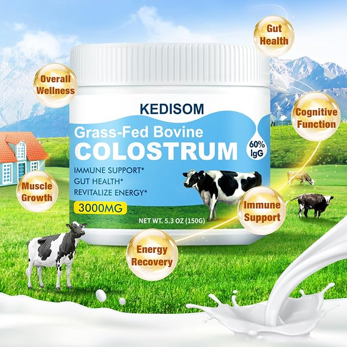 Kedisom Grass-Fed Bovine Colostrum Supplement 3000mg Powder Unflavored 150g