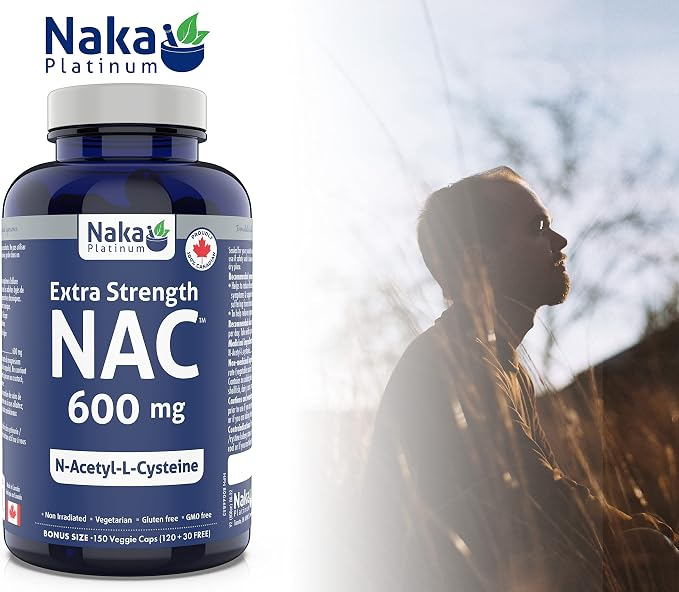 Naka Platinum NAC (N-Acetyl-L-cysteine) Extra Strength, 600 mg per 60 Capsules
