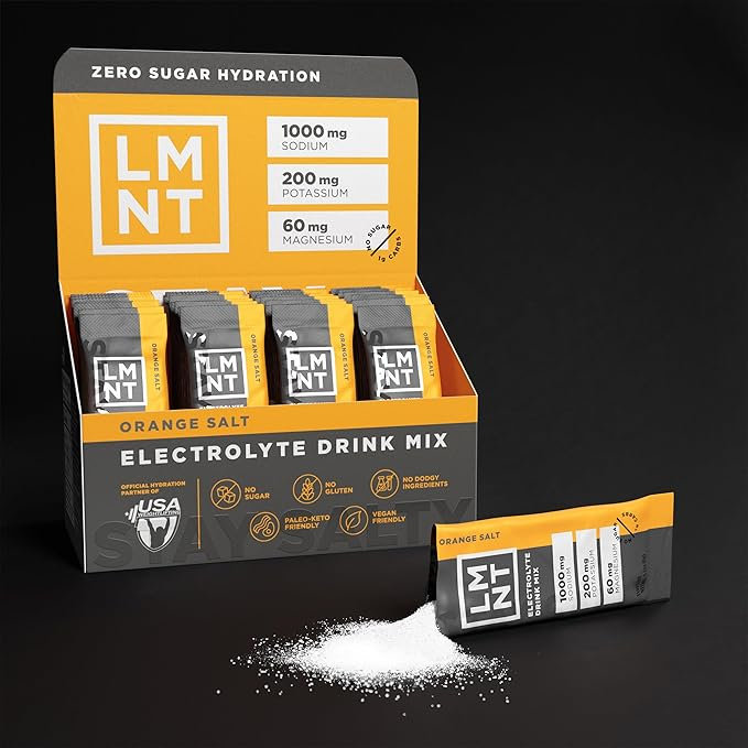 LMNT Zero Sugar Electrolytes - Orange Salt Drink Mix 30 Stick Packs