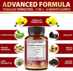 Zolotus Tribulus Terrestris with Ashwagndha, Panax Ginseng, Saw Palmetto, Maca, Shilajit - 90 Capsules