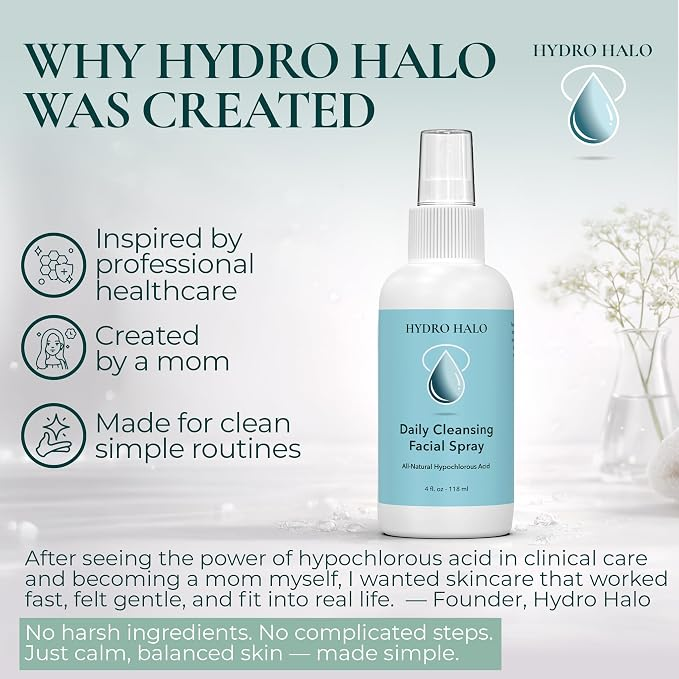 Hydro Halo 0.02% Hypochlorous Acid Spray for Face & Skin – Hydrating Facial Mist 118ml