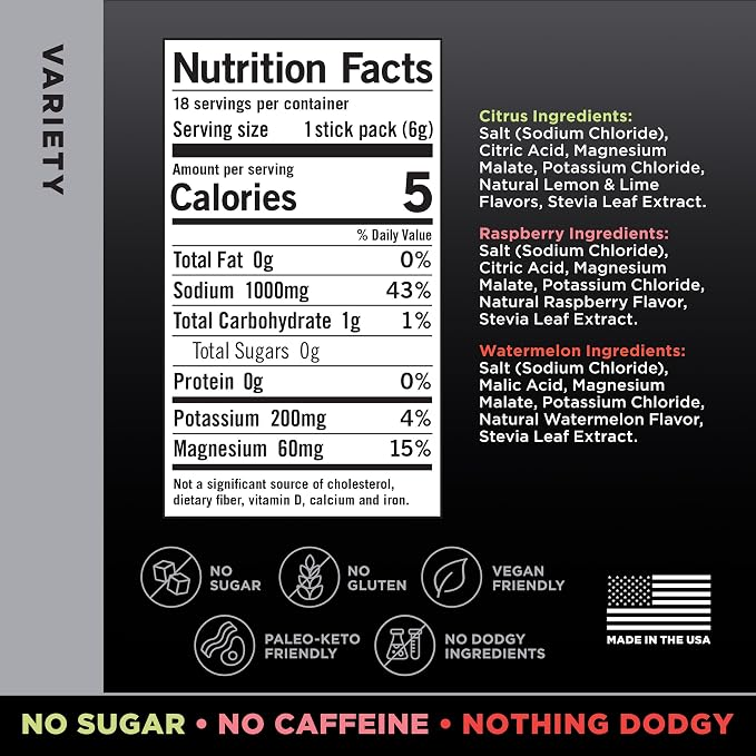 LMNT Zero Sugar Electrolytes - 18 Variety Pack Bundle Drink Mix