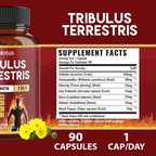 Zolotus Tribulus Terrestris with Ashwagndha, Panax Ginseng, Saw Palmetto, Maca, Shilajit - 90 Capsules