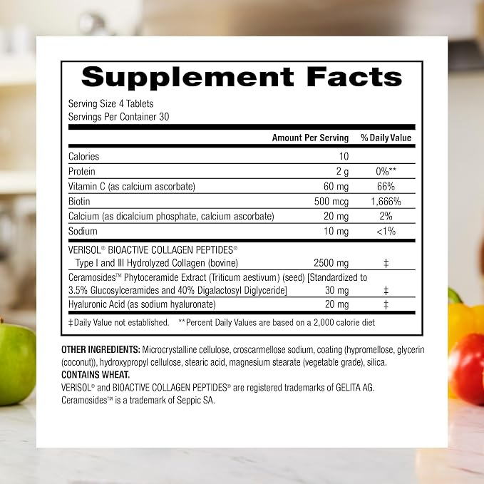 Webber Naturals Hydrolyzed Collagen Peptides with Ceramides 120 Tablets
