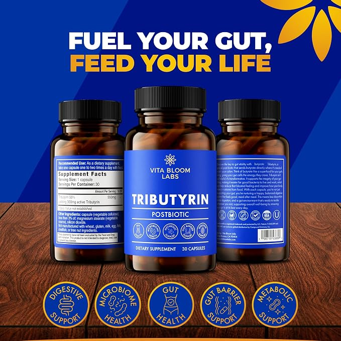 Vita Bloom Labs Tributyrin Postbiotic 30 Capsules