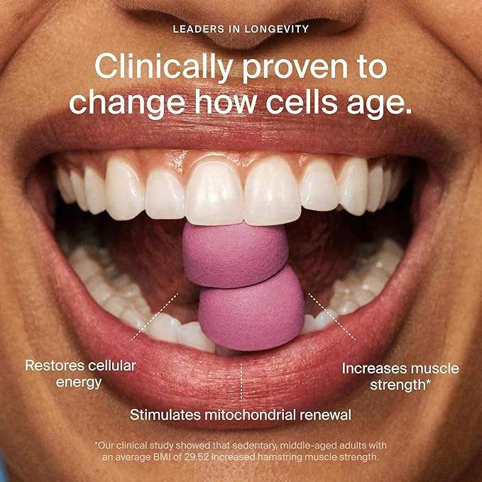 Timeline Sugar Free Cellular Energy & Muscle Strength Mitopure Urolithin a Strawberry Flavor 60 Vegan Gummies