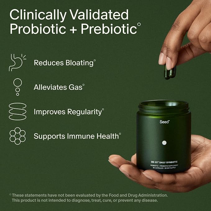 Seed DS-01 Daily Synbiotic Probiotic + Prebiotic Supplement 60 Capsules