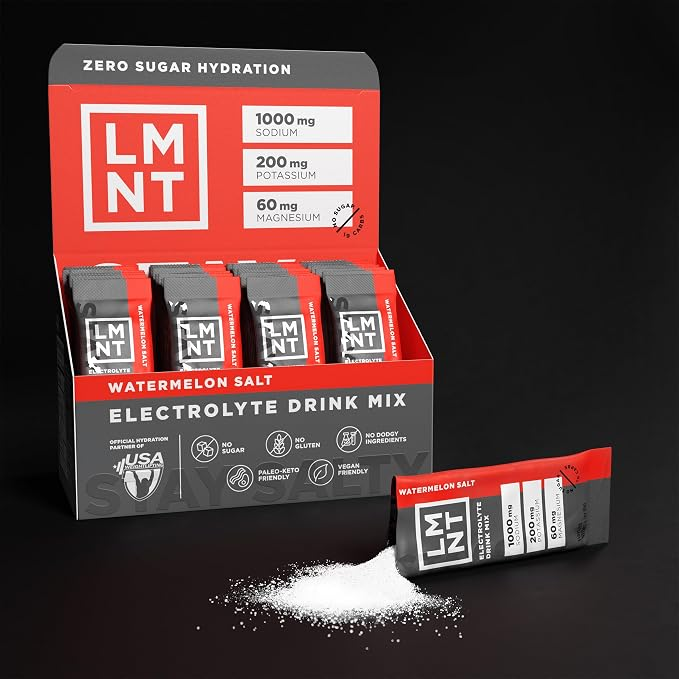 Lmnt Zero Sugar Electrolytes - Watermelon Salt  Drink Mix  30 Stick Packs
