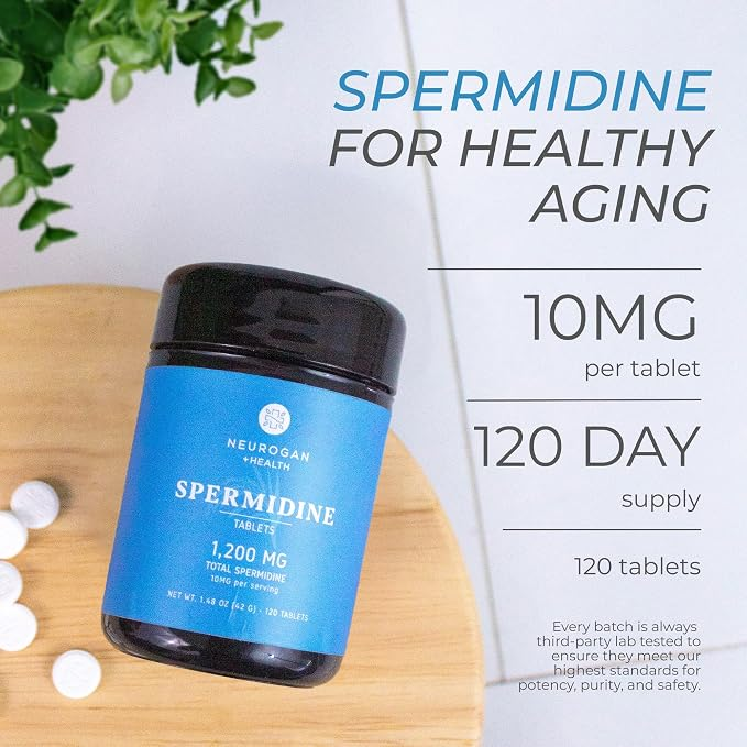 Neurogan Spermidine Supplement - 1200mg 10 Mg per Serving - 120 Tabs