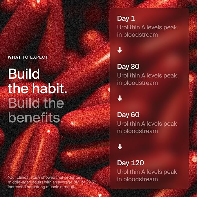 Timeline Cellular Energy & Muscle Strength Mitopure Urolithin A 60 Softgels