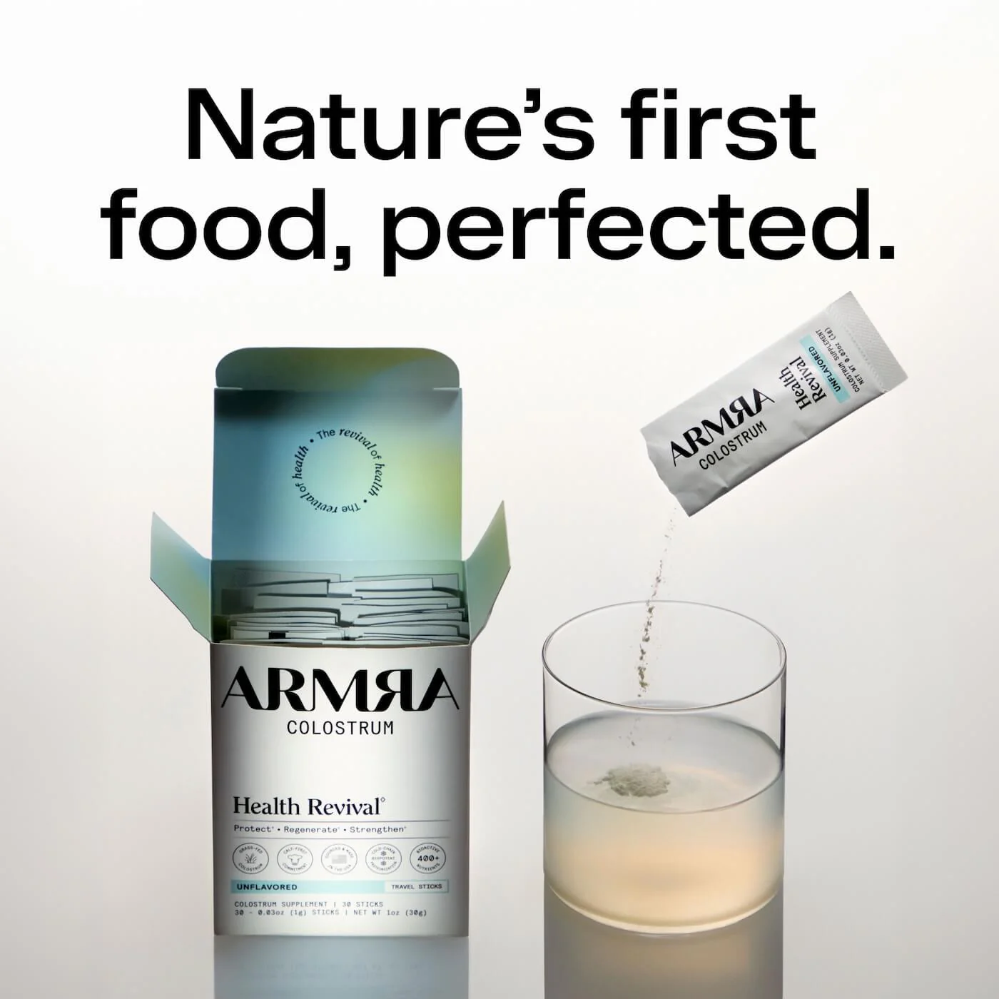 Armra Colostrum Health Revival Unflavored 30 Travel Sticks