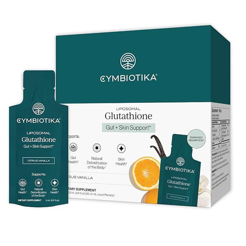 Cymbiotika Liposomal Glutathione – Pqq, Co Q10, Detox & Skin Support 26x5 Liquid Packets