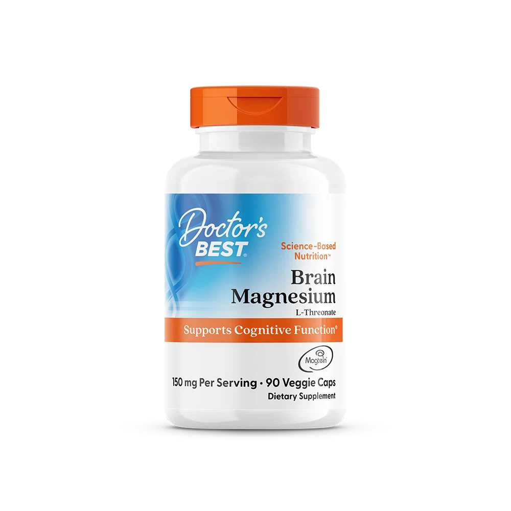 Doctor's Best Brain Magnesium with Magtein, 150 mg Per Serving, 90 Veggie Caps