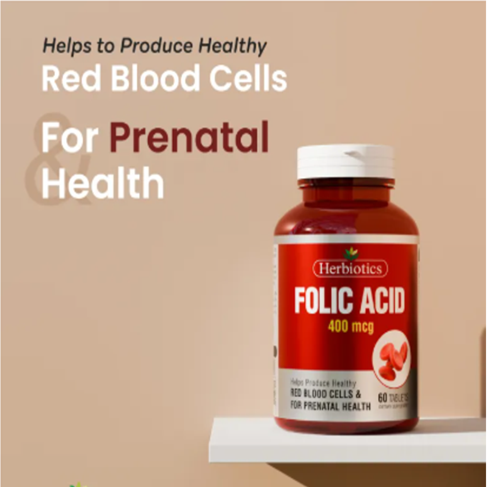 Herbiotics Folic Acid 400mcg 60 Tablets