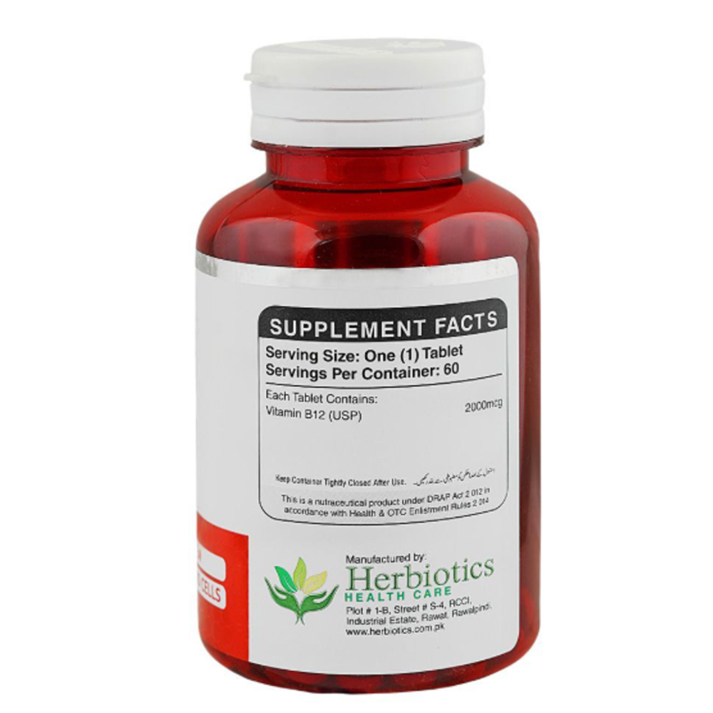 Herbiotics Vitamin B12 2000mcg 60 Tablets