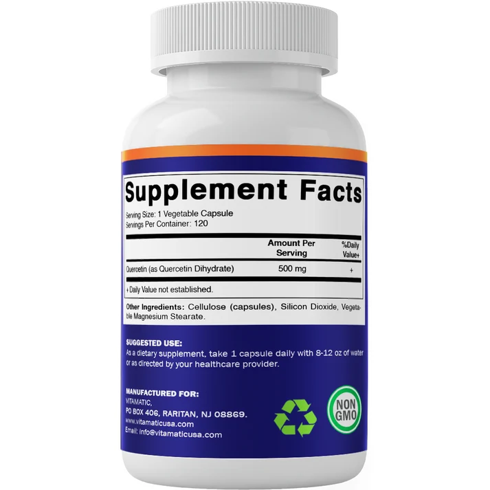 Vitamatic Quercetin 500mg 120 Vegetable Capsules