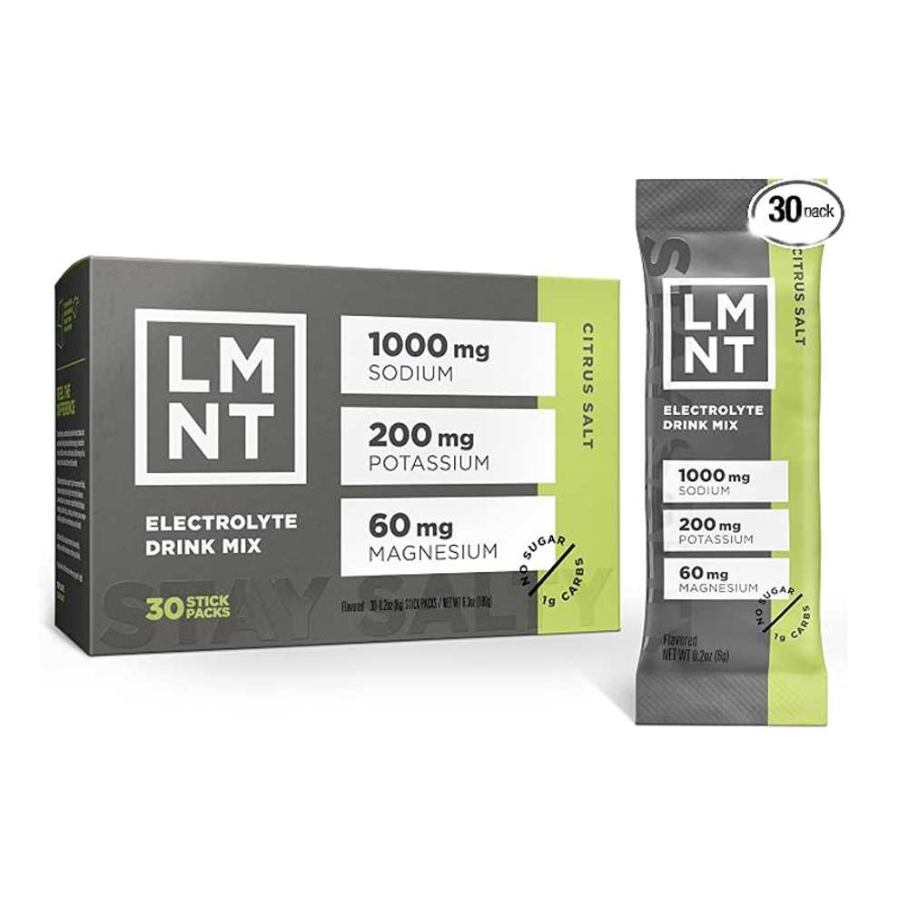 LMNT Zero Sugar Electrolytes - Citrus Salt  Drink Mix 30 stick Packs
